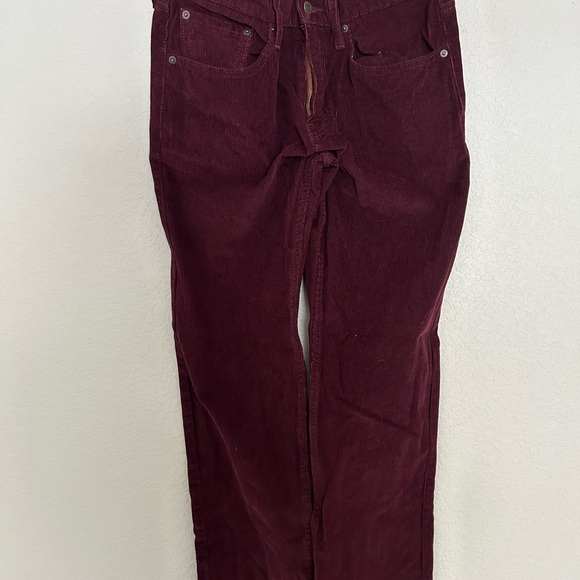 Men’s Levi's 502 Pinwale Corduroy Relaxed Fit Tapered
Leg Pants Burgundy 32x32 - Picture 2 of 7